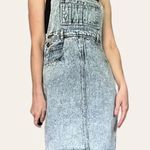 80s/90s vintage acid wash denim overall dress XS Blue Photo 2