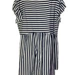 SheIn Striped Ruffle Sleeve Sheer Dress By  - Navy & White Stripes Size 1X 1XL Photo 1