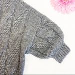 Vince Stella Alpaca Wool Cable Knit Hooded Duster Cardigan: Heathered Grey Photo 5