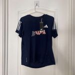 Adidas Womens Shirt M Blue Aeroready Atlanta Crew Neck Short Sleeve Activewear Photo 2