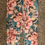Show Me Your Mumu MuMu Moves Floral Print Leggings XS Xtra Small Turquoise Blue Pink Polyester Photo 0
