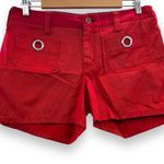 Tommy Hilfiger Y2K Red Mid Rise Circle O-Ring Pockets Shorts Sz 32 Photo 0