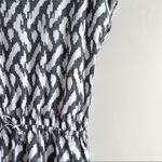 J.Crew Linen Blend Short Sleeve Romper w/ pockets in Black White Ikat Print, XS Photo 6