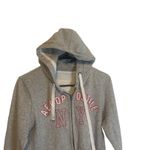 Aeropostale Women's Size Large Grey Pink Logo Hooded Full Zip Up Sweater Photo 1
