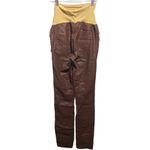 BLANK NYC  Maternity Faux Leather Skinny Pants Sz 27 Belly Band Maroon Burgundy Photo 3