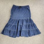 VTG Amici Jean Skirt Womens 8 Blue Denim Drop Waist Tiered Rodeo Western 90s Photo 2