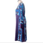 Aztec Print Dress Blue Red White Black Bell Sleeves Small S NWT Photo 1