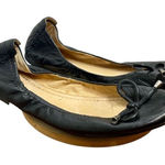 Frye  Ballet Flats Women’s Black CARSON Collapsible Bow Slip On Leather Size 10 Photo 0