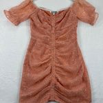 Walter Baker Orange Leopard Print Ruffle Off Shoulder Button Front Mini Dress 4 Photo 0