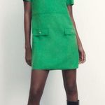 ZARA  Green Mini Dress w/ Gold Buttons – Size Medium Photo 1