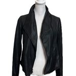 Vince Leather Knit Panel Moto Jacket Black Gray Size Small Scuba Style Photo 1
