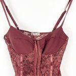 Free People INTIMATELY  Double Dare Chocolate Lace Corset Thong Bodysuit Size XS Photo 11
