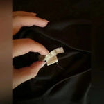 Cooper and Ella  black v neck ruched sleeve with key hole detail in back medium t Photo 4