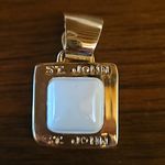 St. John 💕💕 Square Shape Clip On Earrings ~ Gold with Ivory Enamel NWOT Photo 2