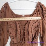 Free People NEW Free People Intimately Brown Regina Boho Long Sleeve Bodysuit, S Photo 6