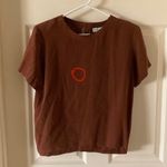 Vintage Stephanie Andrews Brown 100% Silk Short Sleeve Skimming Blouse Medium Photo 8