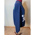 sweatshirt Vintage appliqué snowmen birdhouses broom Blue Size L Photo 6