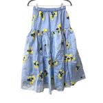 Tanya Taylor Lara Floral Midi A-Line Skirt Blue/Yellow NWT Small Photo 2