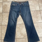 Rock Revival Women's Betty Easy Boot Denim Blue Jeans Size 29 Embroidered Studs Photo 0