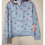Cherry graphic blue full zip hoodie women's medium NWT Photo 5