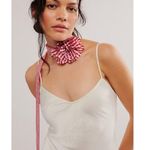 Free People Spring Summer Picnic Flower Necklace in Red Gingham Country Dainty Photo 1