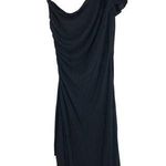 Rebecca Taylor Womens Black One Shoulder Ruched Flutter Sleeve Dress Size 8 Photo 0