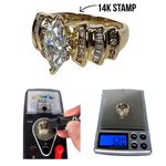 14KT GENUINE MOISSANITE & DIAMOND 2.21 CARAT WEIGHTY SOLID YELLOW GOLD RING Photo 6