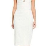 Dress the Population Off White Eve Midi Keyhole Cut Out Slit Sweetheart Dress L Photo 2