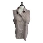 Keren Hart Brown Gingham Sleeveless Button Down Collared Top Cottagecore Women S Photo 2