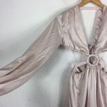 Hello Molly NWT  Fashion Girlie Satin Cut Out Maxi Dress Champagne Size 2 Cocktail Photo 10