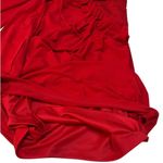 Boston Proper  One Shoulder Long Sleeve Ruched Bodycon Christmas Dress Red 0 Photo 8