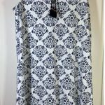 Boden Dress US6R White Blue Floral V Photo 0