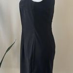AGB Women's Black Sleeveless Embellished V Neck Scuba Crepe Sheath Dress Size 6 Photo 2