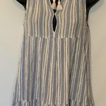 Woven Knit Maxi Sleeveless Striped Dress Blue Size M Photo 0