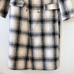 Topshop Black Cream White Pastel Wool Blend Long Sleeves Houndstooth Coat 4 Photo 4