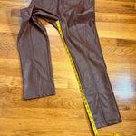 Wildfox Princess Seams Pant Women Small Brown Faux Leather Vegan Pleather Pants Photo 3