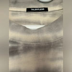 Talentless New  WOMENS CINCH CROP CREW white and gray tie dye L/XL top Photo 3