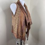 Anu Women's Wool Embroidered Draped Open Front Vest Cardigan Multicolor Sz M Size M Photo 1