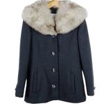 Vintage 1950s Claire Dratch Bethesda Fox Fur Collar Virgin Wool Jacket Coat S Photo 15