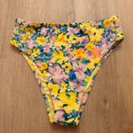 Relleciga Yellow Bikini Multicolored Floral High Waisted Bottoms Small Photo 5