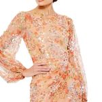 Mac Duggal 93547 Womens FLORAL PRINT SEQUINED PUFF SLEEVE GOWN Photo 3