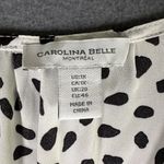 Carolina belle Blouse Womens 1X White Black Spotted Button Front Long Sleeve Top Photo 6
