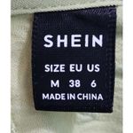 SheIn Green Swiss Dot Crochet Trim Puff Sleeve Babydoll Top Womens Medium Photo 3