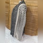 BKE  Boutique black cream chevron-patterned open-front knit cardigan sweater M Photo 1