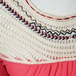 Umgee  CORAL FLOWY BOHO WOVEN STYLE NECKLINE TOP S Photo 3