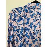 Lilly Pulitzer  EUC Dog Print Pink Blue Long Sleeve Button Down Pajama PJ Shirt S Photo 6