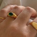 Oval Band Ring Gold Stacking Ring Photo 2