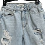 PacSun  SZ 24 Mom Jeans Mid-Rise Zip-Fly Distressed Rips Pockets Light Wash Blue Photo 1