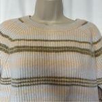 J.Crew Women's Sweater 100% Cashmere Ribbed Stripe S BF015 Pearl Oyster Ash Photo 11