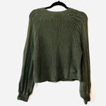American Eagle  Hunter Green Open Knit Sweater Photo 1
